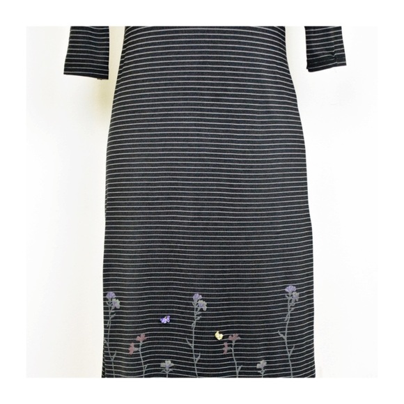 Rampage Fitted Striped Floral Midi Jersey Dress - Picture 3 of 10